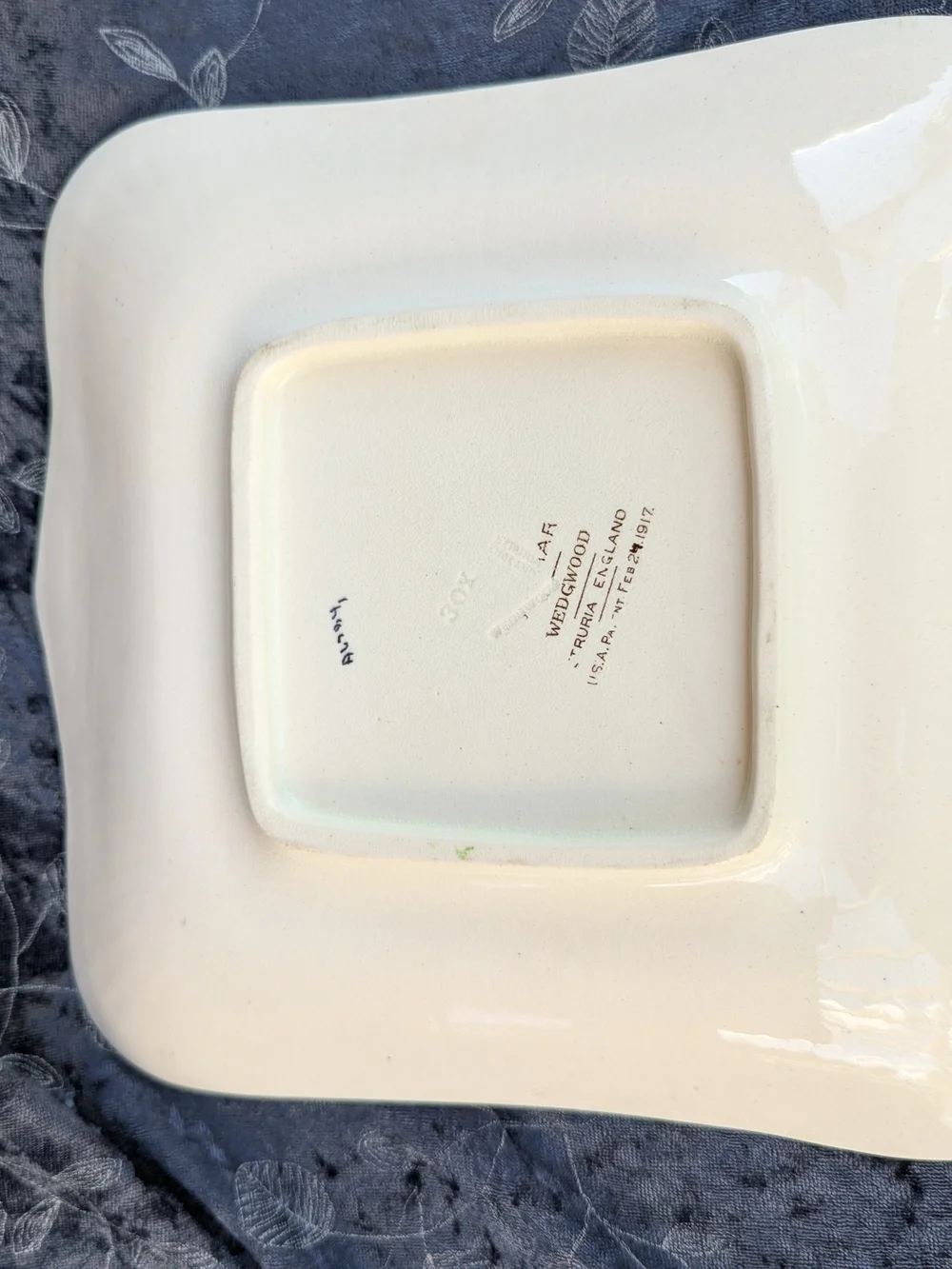 VTG Wedgwood Belmar Cake Plate Floral Square Handled Serving Platter Cottage